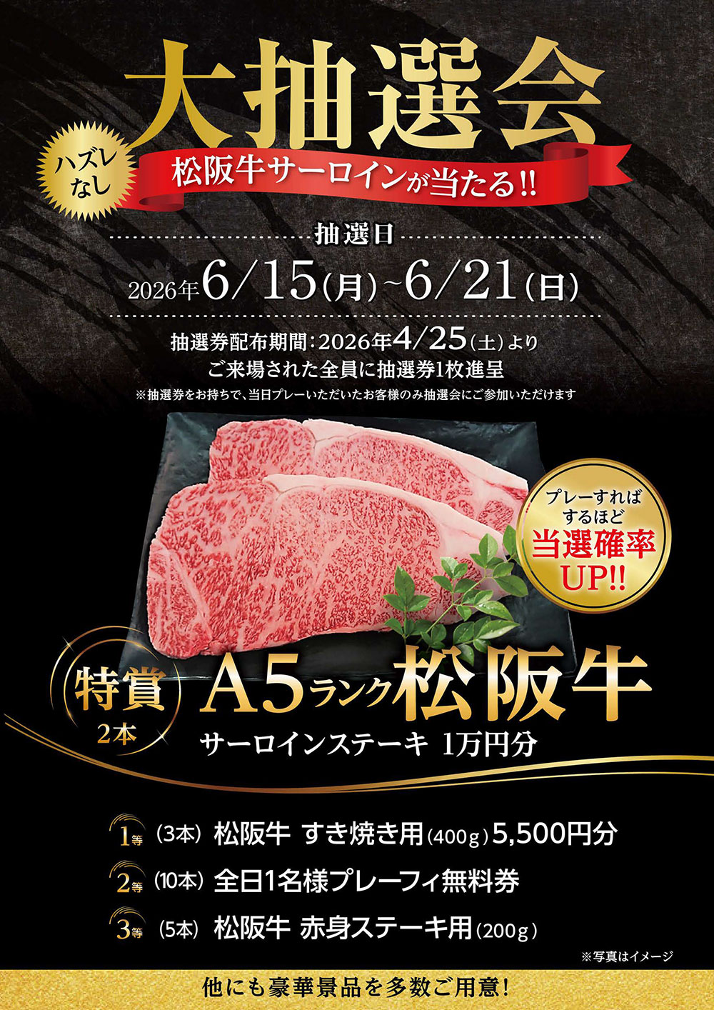 松阪牛サーロイン大抽選会